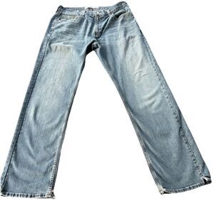 Levi Strauss Signature Jeans Mens 34x34 Relaxed Fit Straight Fit Blue Faded